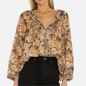 Free People Cool Meadow Printed Top S